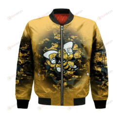 American International Yellow Jackets Bomber Jacket 3D Printed Camouflage Vintage