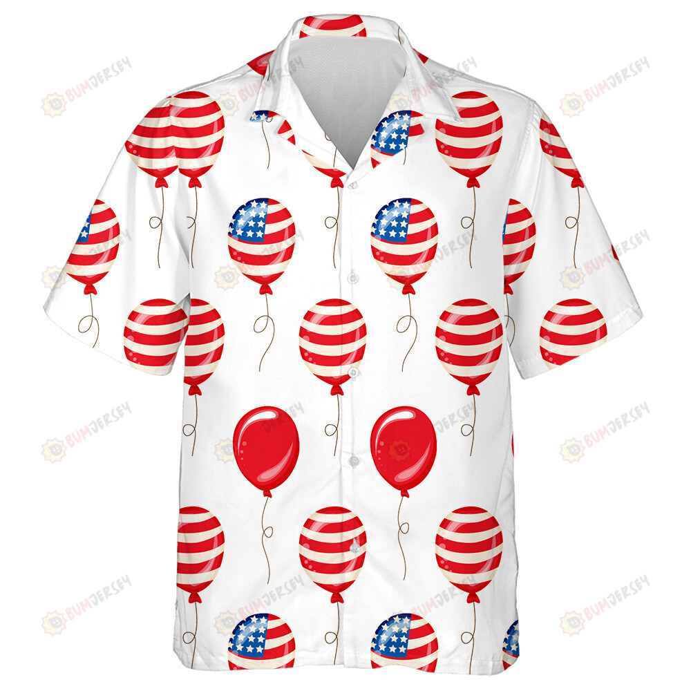 American Patriotic Balloons For Independence Day Hawaiian Shirt
