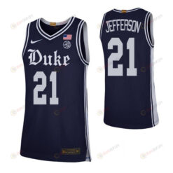 Amile Jefferson 21 Elite Duke Blue Devils Basketball Jersey Navy