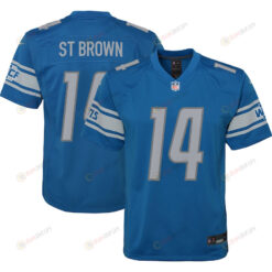 Amon-Ra St. Brown 14 Detroit Lions Youth Jersey - Blue