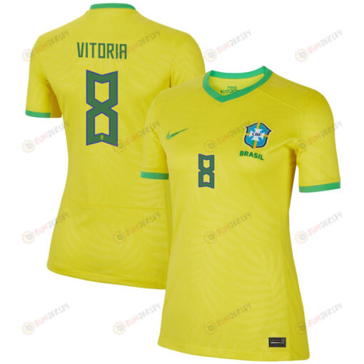 Ana Vitoria 8 Brazil Women's National Team 2023-24 World Cup Home Women Jersey