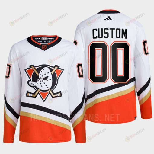 Anaheim Ducks 2022 Reverse Retro 2.0 Custom 00 White Primegreen Jersey Men's