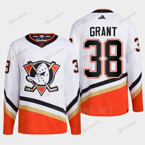 Anaheim Ducks 2022 Reverse Retro 2.0 Derek Grant 38 White Primegreen Jersey Men's