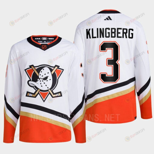 Anaheim Ducks 2022 Reverse Retro 2.0 John Klingberg 3 White Primegreen Jersey Men's