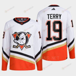 Anaheim Ducks 2022 Reverse Retro 2.0 Troy Terry 19 White Primegreen Jersey Men's