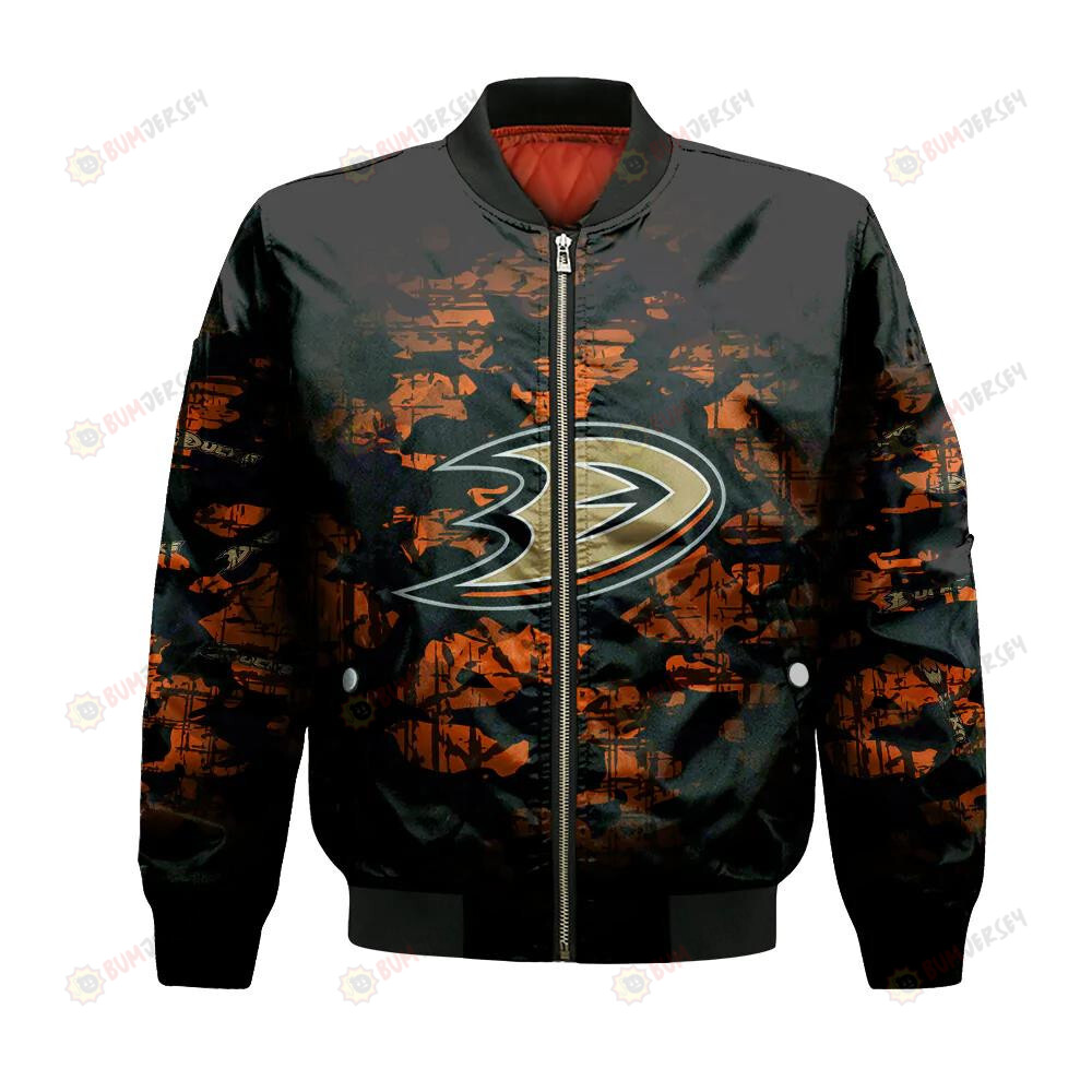 Anaheim Ducks Bomber Jacket 3D Printed Camouflage Vintage