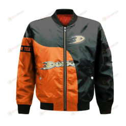 Anaheim Ducks Bomber Jacket 3D Printed Curve Style Custom Text And Number