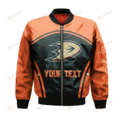 Anaheim Ducks Bomber Jacket 3D Printed Custom Text And Number Curve Style Sport