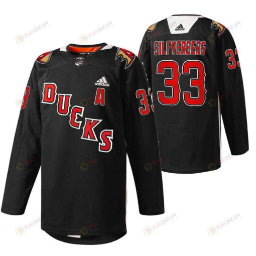 Anaheim Ducks Jakob Silfverberg 2022 Angels Night Black 33 Jersey Practice Jersey