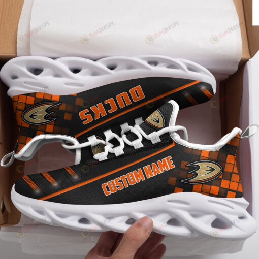 Anaheim Ducks Logo Custom Name Pattern 3D Max Soul Sneaker Shoes