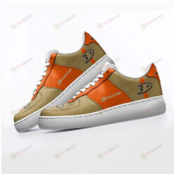 Anaheim Ducks Logo Pattern Air Force 1 Printed In Orange Gold