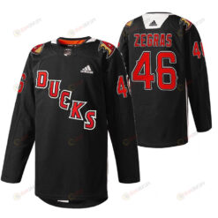 Anaheim Ducks Trevor Zegras 2022 Angels Night Black 46 Jersey Practice Jersey
