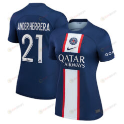 Ander Herrera 21 Paris Saint-Germain Women 2022/23 Home Player Jersey - Blue