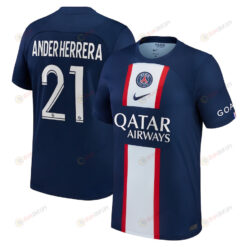 Ander Herrera 21 Paris Saint-Germain Youth 2022/23 Home Player Jersey - Blue