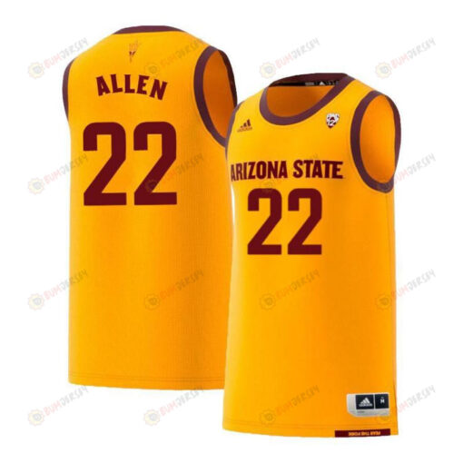 Andre Allen 22 Arizona State Sun Devils Retro Basketball Men Jersey - Yellow