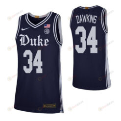 Andre Dawkins 34 Elite Duke Blue Devils Basketball Jersey Navy