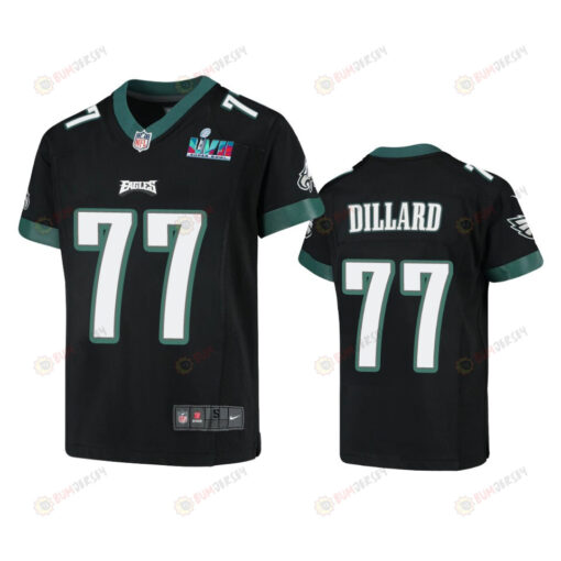 Andre Dillard 77 Philadelphia Eagles Youth Super Bowl LVII Game Jersey - Black