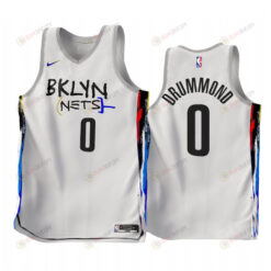 Andre Drummond 2022-23 Brooklyn Nets White 0 City Edition Jersey - Men Jersey