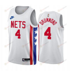 Andre Drummond 2022-23 Brooklyn Nets White 4 Classic Edition Jersey - Men Jersey