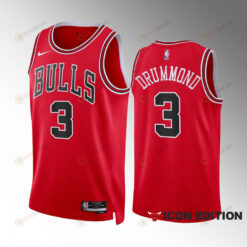 Andre Drummond 3 2022-23 Chicago Bulls Red Icon Edition Jersey Swingman