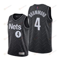 Andre Drummond 4 Brooklyn Nets 2022 Earned Edition Black Jersey Diamond Badge - Men Jersey