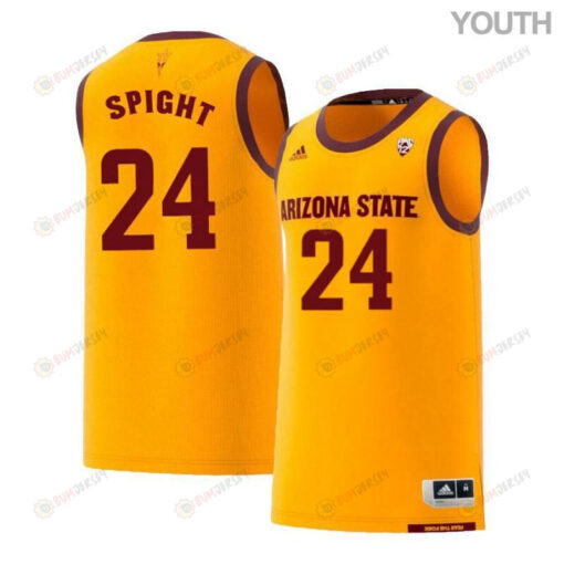 Andre Spight 24 Arizona State Sun Devils Retro Basketball Youth Jersey - Yellow