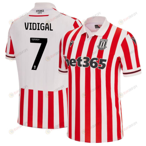 Andre Vidigal 7 Stoke City FC 2023/24 Home Men Jersey - White Red