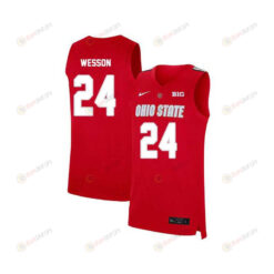 Andre Wesson 24 Ohio State Buckeyes Elite Basketball Men Jersey - Red