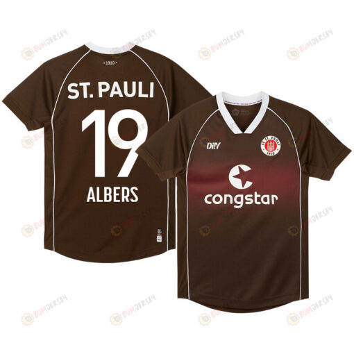 Andreas Albers 19 FC St. Pauli 2023-24 Home Men Jersey - Brown