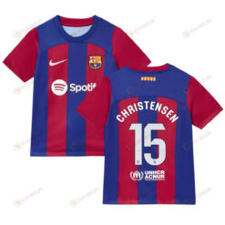 Andreas Christensen 15 Barcelona 2023/24 Home Youth Jersey - Blue/Scarlet