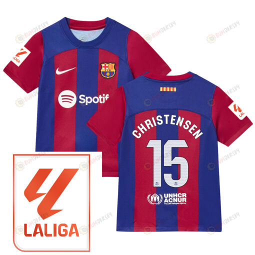 Andreas Christensen 15 Barcelona 2023/24 With LaLiga Badge Home Youth Jersey