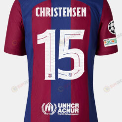 Andreas Christensen 15 Barcelona 2023/24 With UCL Badge Home Men Jersey