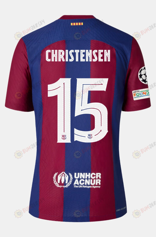 Andreas Christensen 15 Barcelona 2023/24 With UCL Badge Home Men Jersey