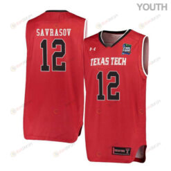 Andrei Savrasov 12 Texas Tech Red Raiders Basketball Youth Jersey - Red