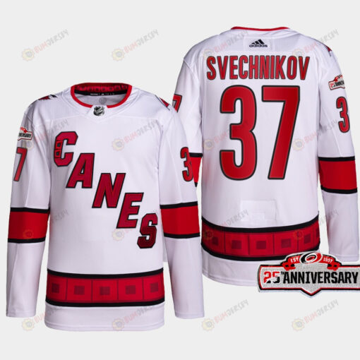 Andrei Svechnikov 37 Carolina Hurricanes White Jersey 2022-23 Away 25th Anniversary