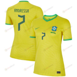 Andressa 7 Brazil Women's National Team 2023-24 World Cup Home Women Jersey