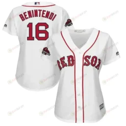 Andrew Benintendi Boston Red Sox Women's 2018 World Series Champions Team Logo Player Jersey - White