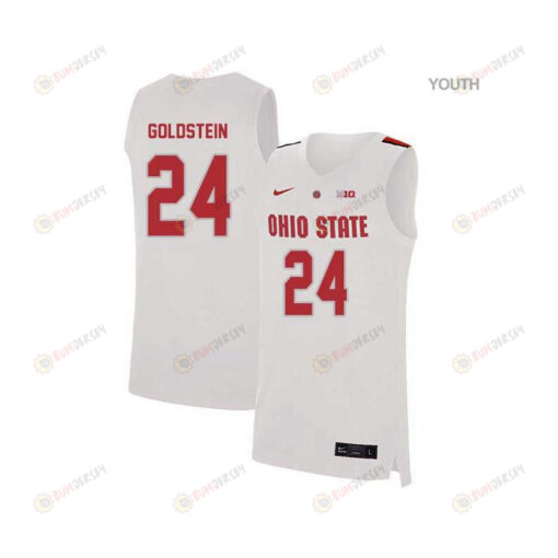 Andrew Goldstein 24 Ohio State Buckeyes Elite Basketball Youth Jersey - White