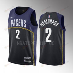 Andrew Nembhard 2 Indiana Pacers 2022-23 City Edition Black Navy Jersey Swingman