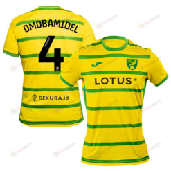 Andrew Omobamidele 4 Norwich City 2023/24 Home Men Jersey - Yellow