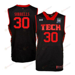 Andrew Sorrells 30 Texas Tech Red Raiders Basketball Men Jersey - Black