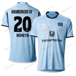 Andr?s N?meth 20 Hamburger SV 2023-24 Away Men Jersey - Sky Blue