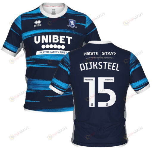 Anfernee Dijksteel 15 Middlesbrough 2022-23 Away Jersey - Navy/Blue