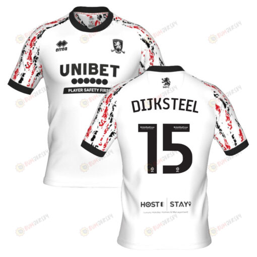 Anfernee Dijksteel 15 Middlesbrough 2022-23 Third Jersey - White