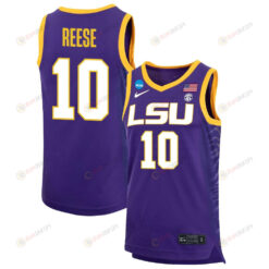Angel Reese 10 LSU Tigers 2023 NCAA Basketball Jersey - Purple