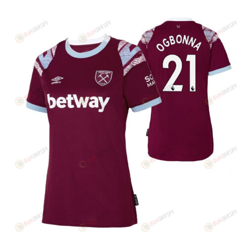 Angelo Ogbonna 21 West Ham United 2022-23 Home Women Jersey - Claret/Blue