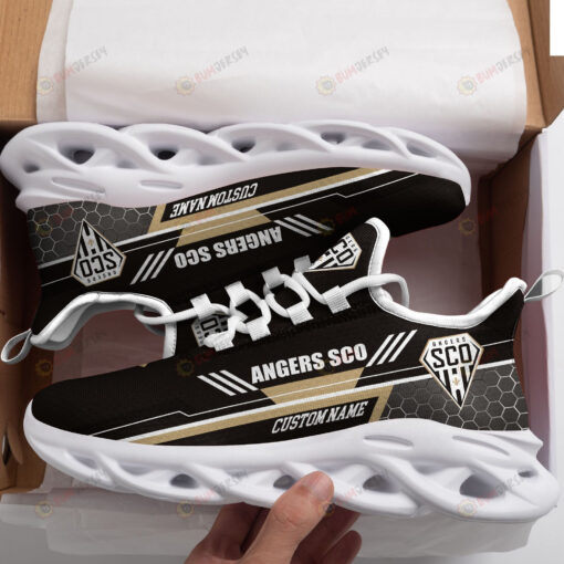 Angers SCO Logo Pattern Custom Name 3D Max Soul Sneaker Shoes