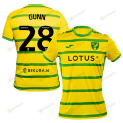 Angus Gunn 28 Norwich City 2023/24 Home Men Jersey - Yellow