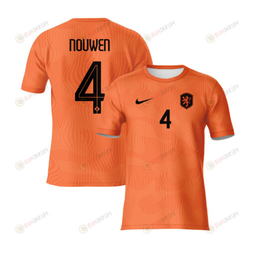 Aniek Nouwen 4 Netherlands 2023 Youth Home Jersey - Orange - All Over Printed Jersey