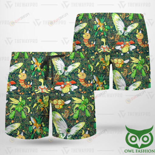 Anime Pokemon Bug Seamless Pattern Summer Shorts Men Shorts - Print Shorts